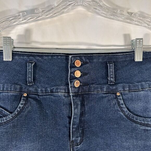 FSP Denim Wear Jean Shorts Women's Size 40 Dark Wash Denim Button Zip - Picture 2 of 8